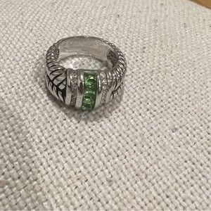 David Yrmn inspired Green Emerald Cut Lab created Ring